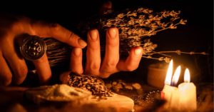 Casting a spell for bunch of dry herbs for divination